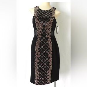 XSCAPE Womens Beaded Bodycon Formal Dress, Black, Size 4